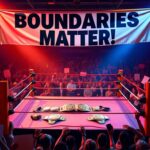 Flick International A vibrant wrestling ring with championship belts surrounded by enthusiastic fans