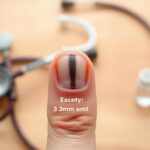 Flick International Close-up view of a left hand with a dark brown vertical line on the thumbnail, indicating a potential health concern.