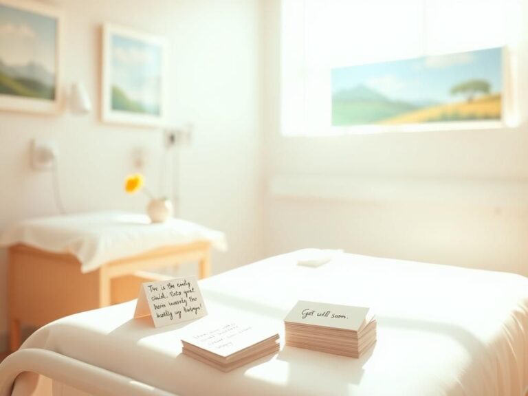 Flick International A serene hospital room with a neatly made bed and get-well-soon cards