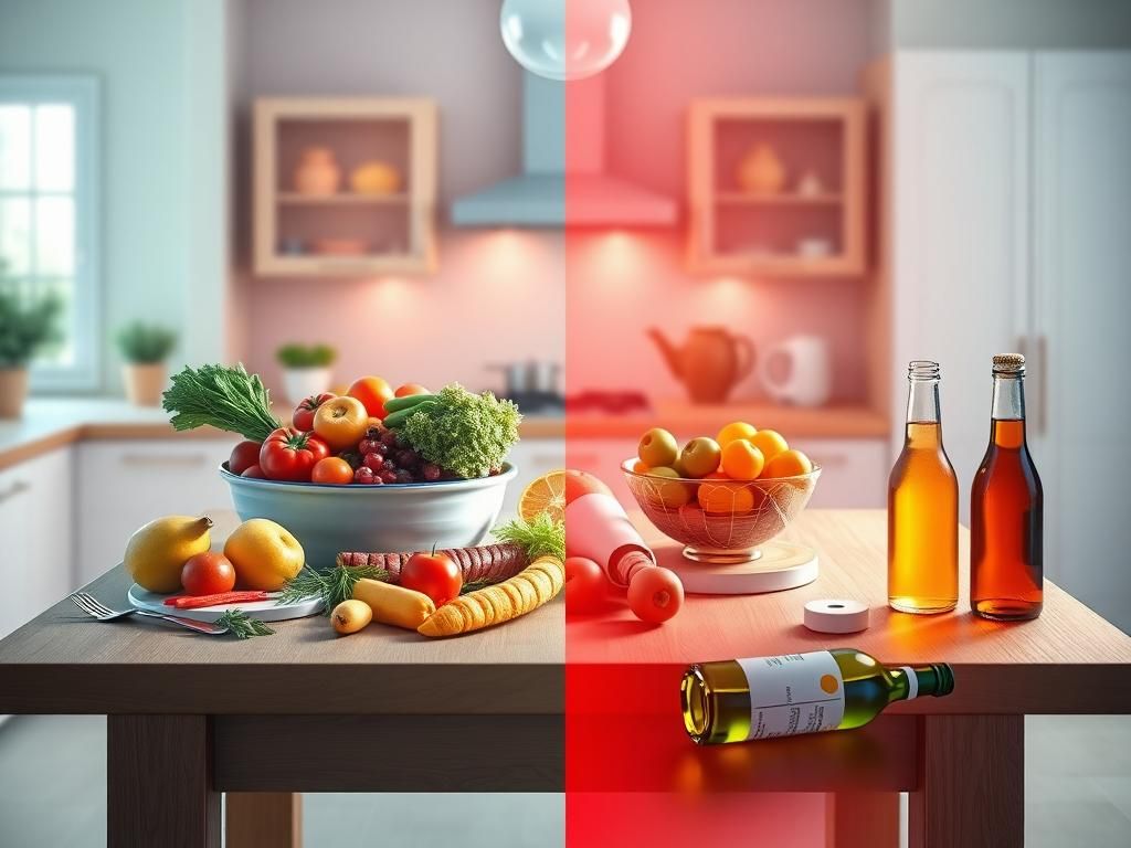 Flick International A balanced meal of colorful fruits and vegetables on a table, symbolizing healthy eating habits and obesity treatment.