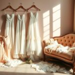 Flick International Elegant bridal gown hanging next to bridesmaid dresses, symbolizing a royal dispute