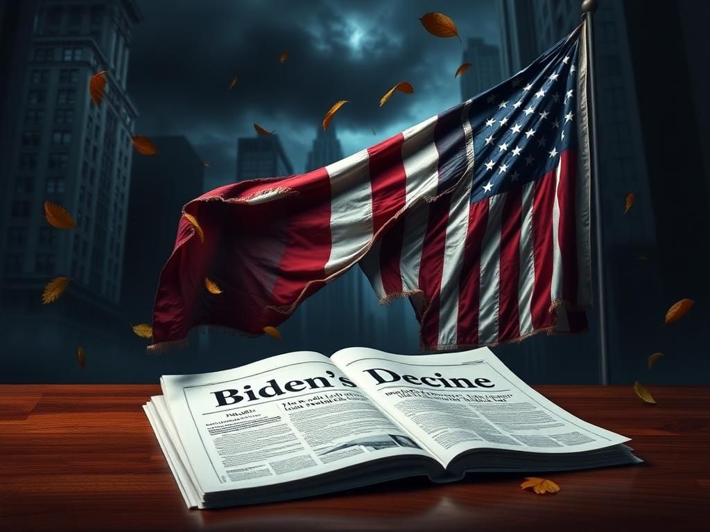 Flick International A crumbling American flag representing the state of the nation