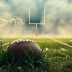 Flick International Abstract representation of a football scrum with a partially buried football in grass