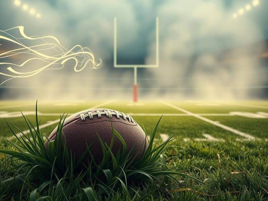 Flick International Abstract representation of a football scrum with a partially buried football in grass