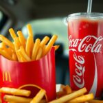 Flick International Close-up of a McDonald's meal with fries and a Coca-Cola cup