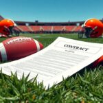 Flick International NFL contract on a football field with football gear