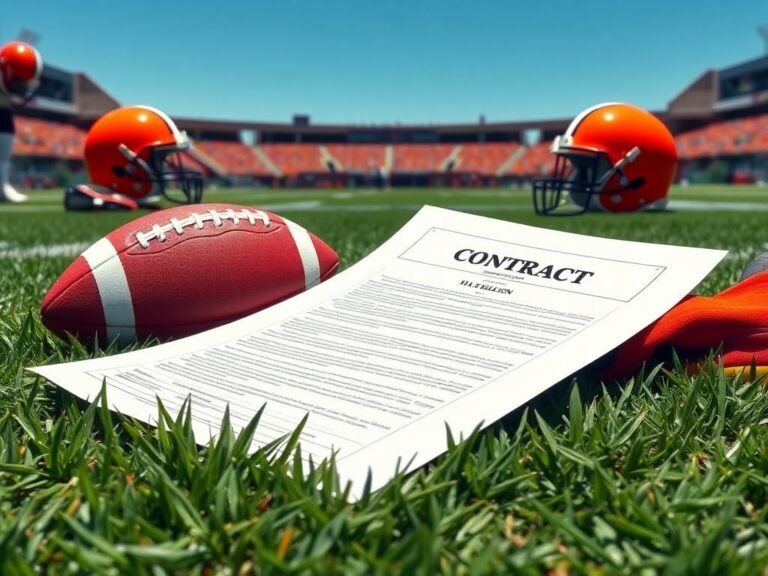 Flick International NFL contract on a football field with football gear
