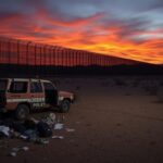 Flick International A stark view of the U.S.-Mexico border with discarded items signaling the plight of unaccompanied minors