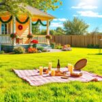 Flick International Scenic outdoor gathering with a picnic setup and no party signs