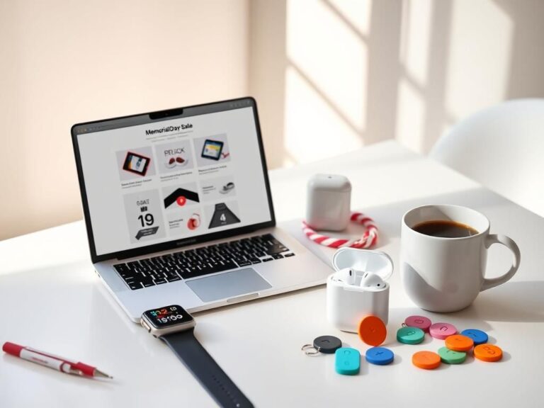 Flick International Sleek workspace featuring Apple products for Memorial Day deals