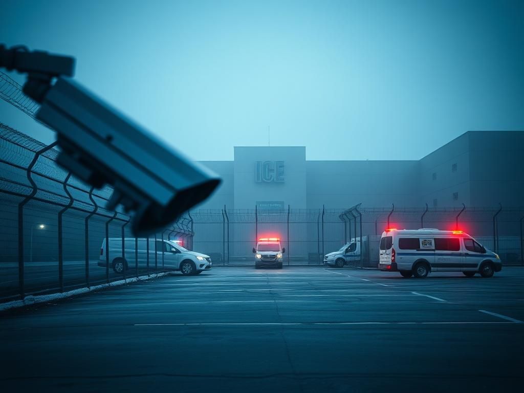 Flick International A stark, empty New Jersey ICE facility with high security features