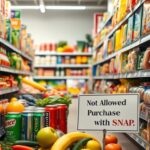 Flick International Colorful grocery aisle featuring healthy food options and banned sugary sodas