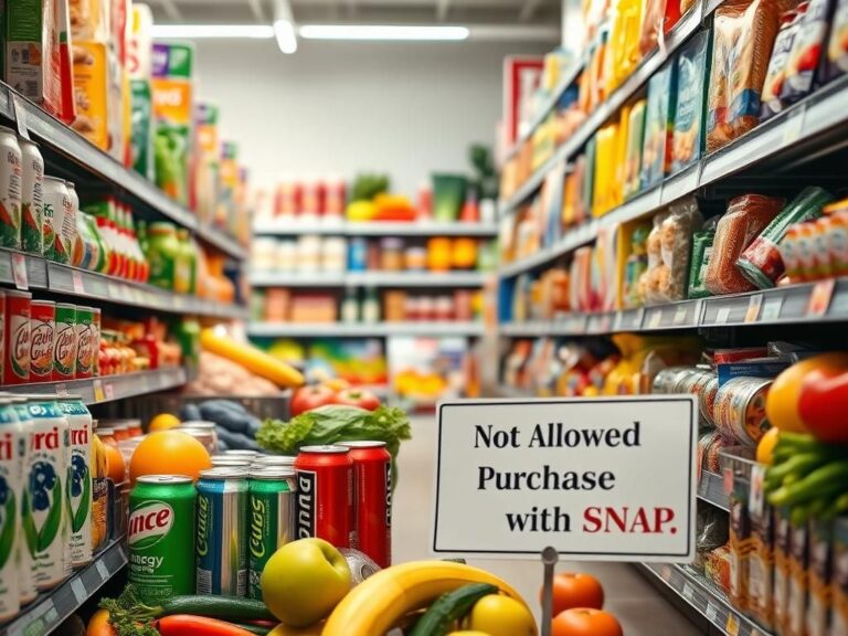 Flick International Colorful grocery aisle featuring healthy food options and banned sugary sodas
