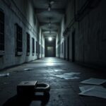 Flick International Dimly lit jail corridor with rusted metal bars and a broken padlock on the ground