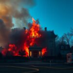 Flick International Massive inferno engulfing a grand mansion in Kalorama, Washington, D.C.
