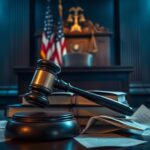 Flick International Gavel resting on law books in a courtroom