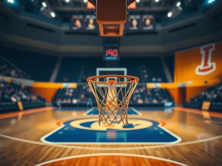Flick International Close-up of an empty basketball hoop on a competitive court