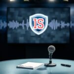 Flick International Tense sports interview setting with an empty microphone and notepad