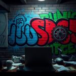Flick International A vibrant graffiti mural depicting symbols of social justice and political activism in an urban environment.