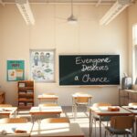Flick International A brightly lit classroom in a religious school, designed for inclusivity and support for children with disabilities.