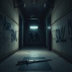 Flick International Dimly lit prison cell with slightly ajar bars, depicting a recent escape