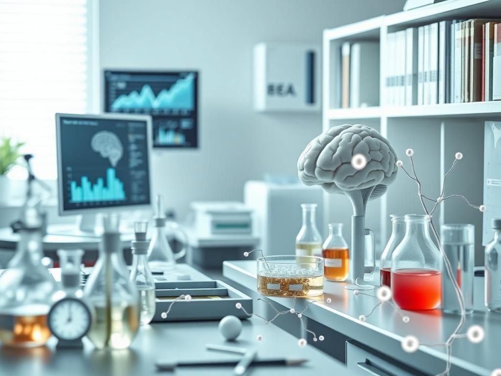 Flick International Laboratory setting with research equipment related to brain cancer