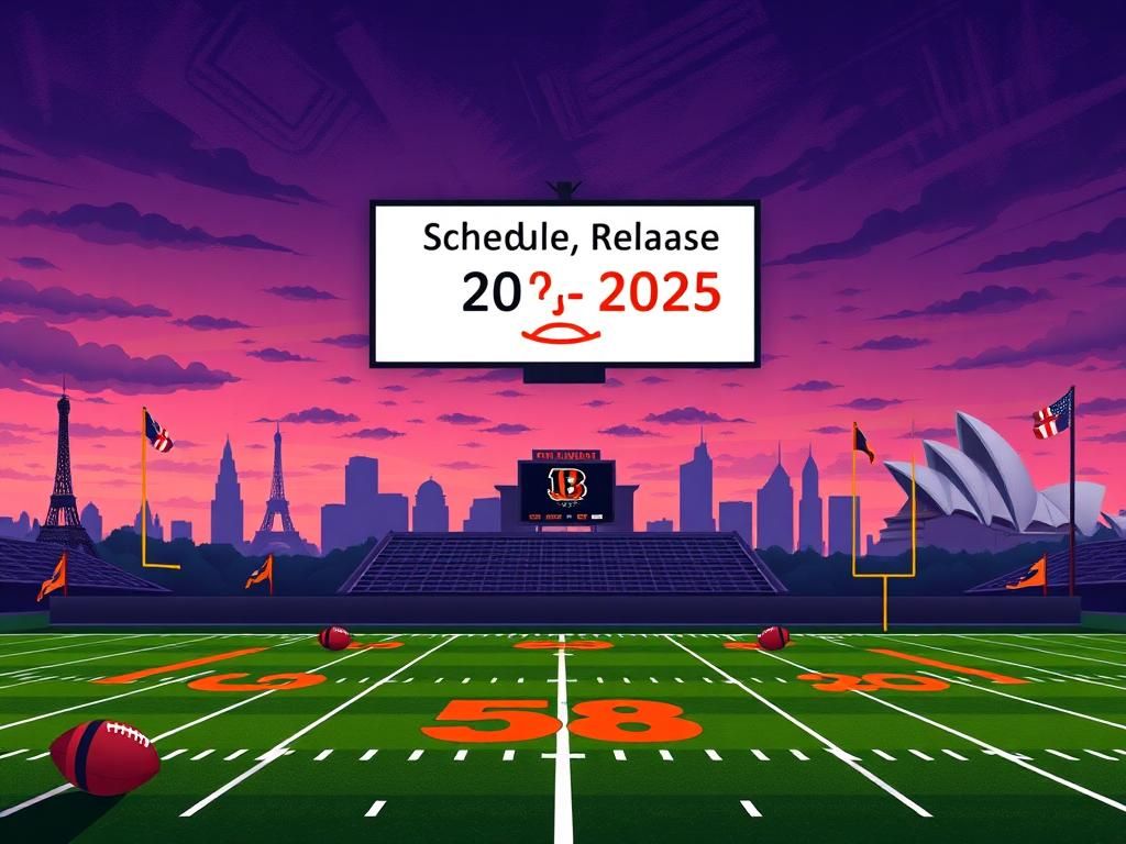 Flick International Stylized illustration of a professional football field representing the Bengals' schedule disappointment
