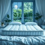 Flick International A serene bedroom scene with a cooling mattress featuring a quilted cover and soft fabrics.