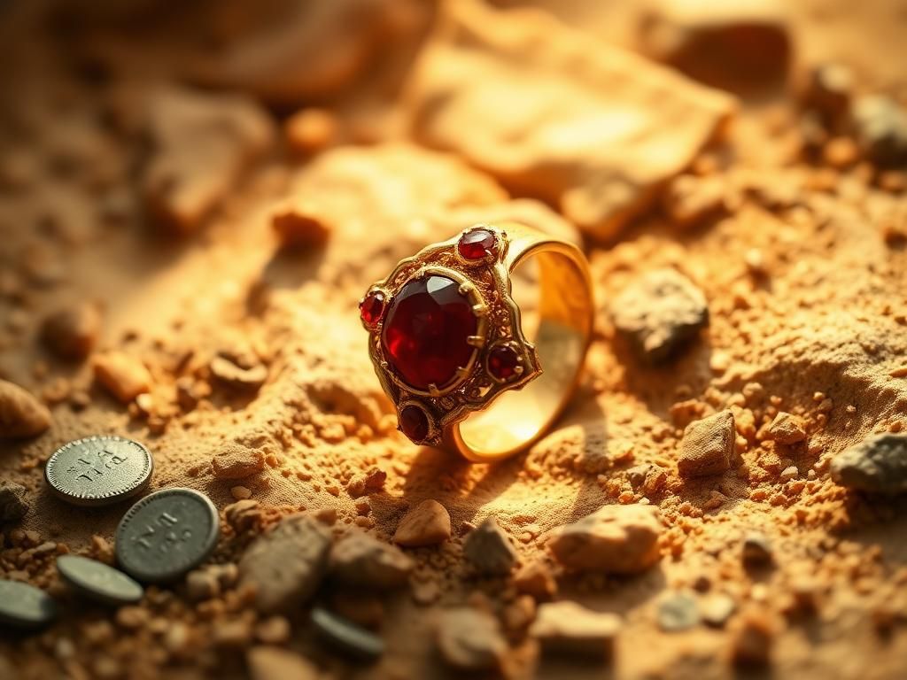 Flick International Close-up of a 2,300-year-old gold ring with red gemstone found in Jerusalem's City of David