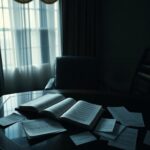 Flick International A dimly lit Oval Office with the Resolute Desk and an open book titled 'The Truth Behind the Mask'
