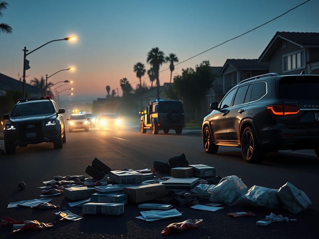 Flick International Dramatic pre-dawn raid scene in upscale Los Angeles targeting transnational gangs