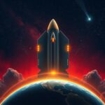 Flick International Dramatic depiction of the 'Golden Dome' missile defense system against a starry night sky