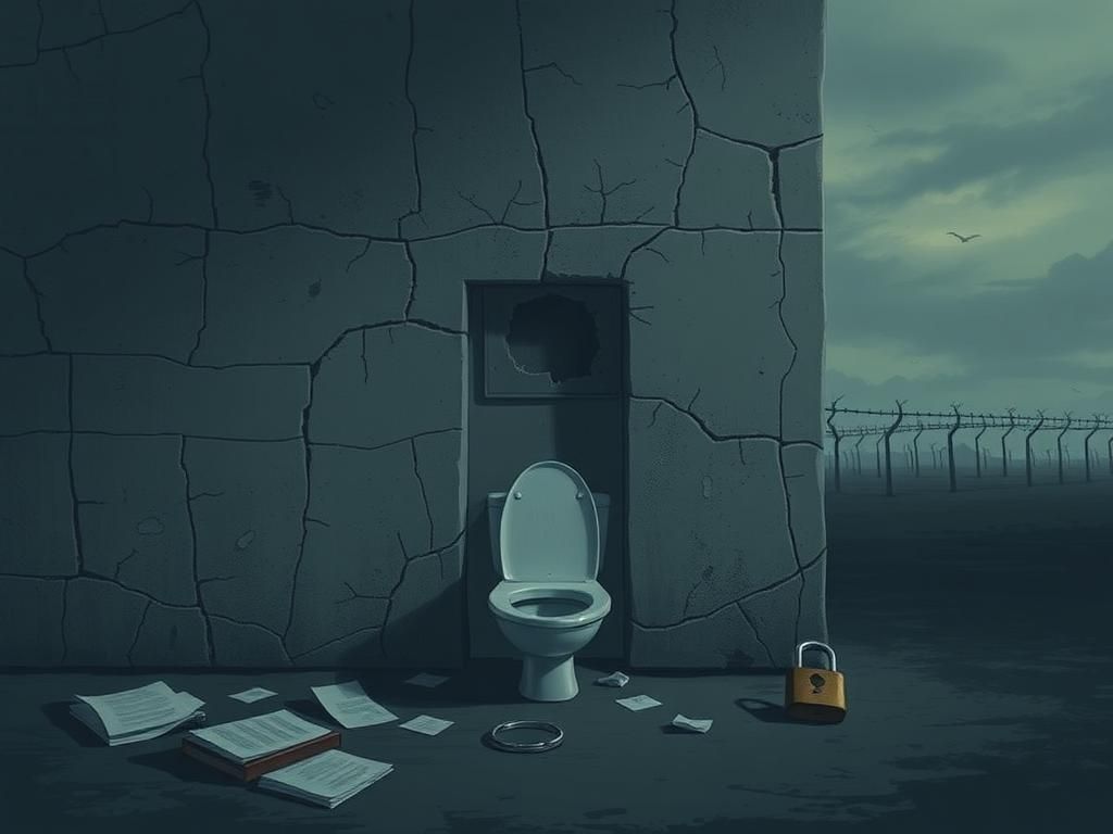 Flick International A cracked jailhouse wall with a gaping hole, representing the recent Orleans Parish jailbreak