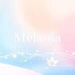Flick International An abstract representation of an audiobook cover featuring the title 'Melania, the Audiobook' in elegant typography with soft pastel colors and soundwave patterns.