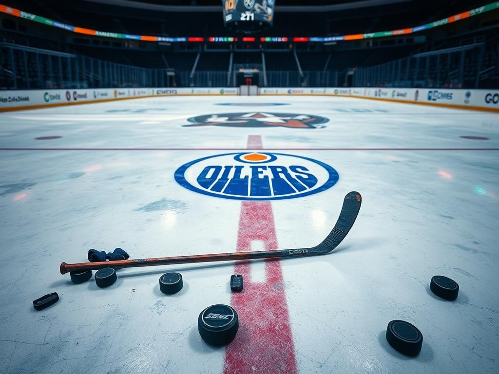 Flick International Aftermath of a heated Stanley Cup playoff game on the ice rink