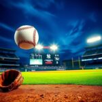 Flick International Baseball soaring into the night sky at Yankee Stadium during Jasson Dominguez's walk-off homer
