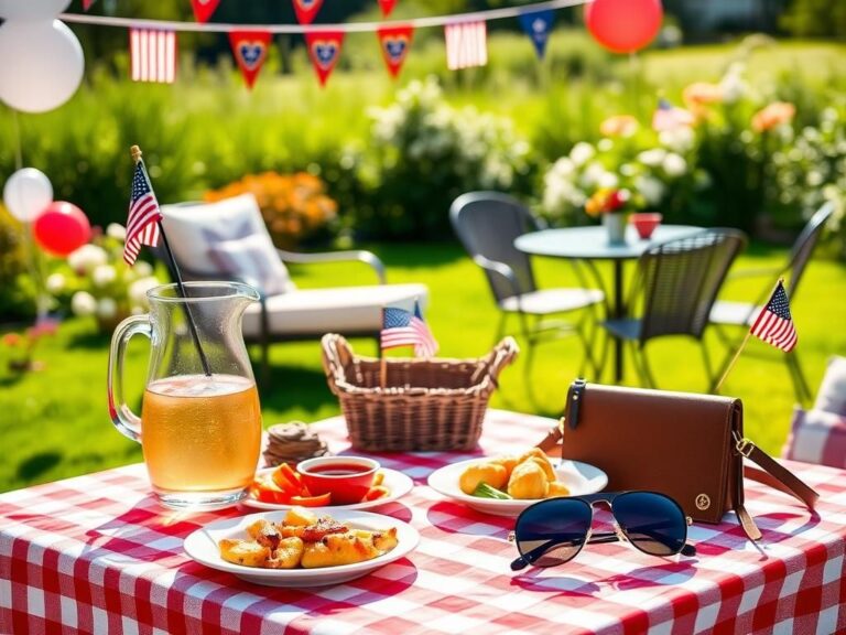 Flick International Vibrant picnic setup with grilled food and seasonal decorations for Memorial Day