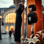 Flick International Chic black dress displayed in a Paris shop window symbolizing youthfulness
