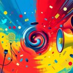 Flick International Abstract representation of contrasting political ideologies in a digital landscape
