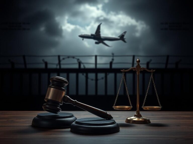 Flick International A somber courtroom scene depicting a gavel and scales of justice