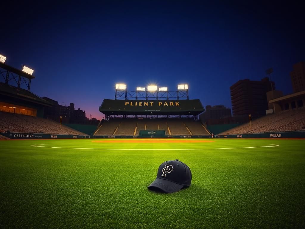 Flick International Dramatic view of the Clemente Wall at PNC Park with warning track below