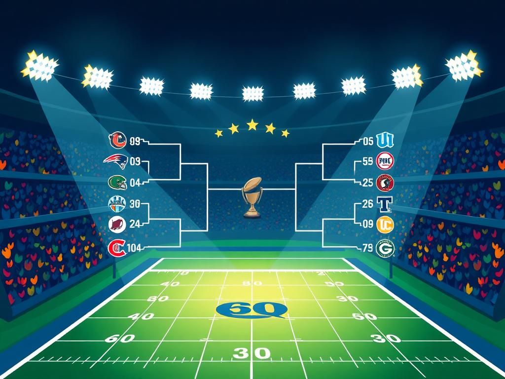Flick International A colorful illustration of a college football playoff bracket showcasing the new straight seeding format