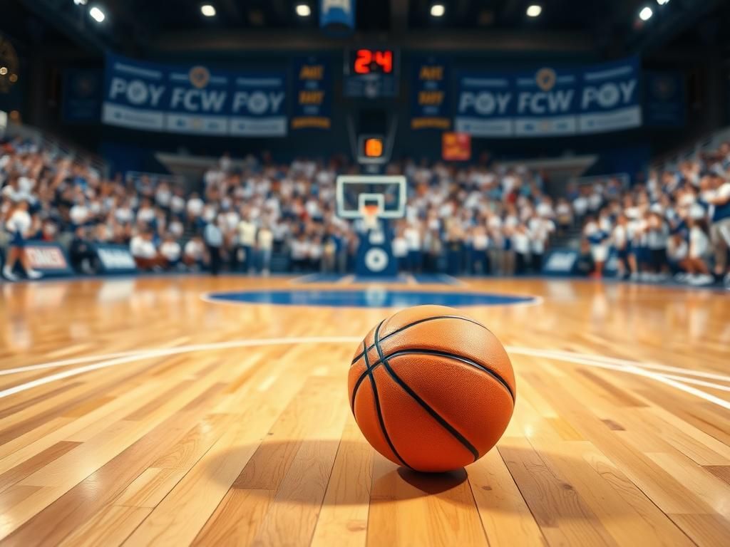 Flick International Intense moment of competition on a vibrant basketball court
