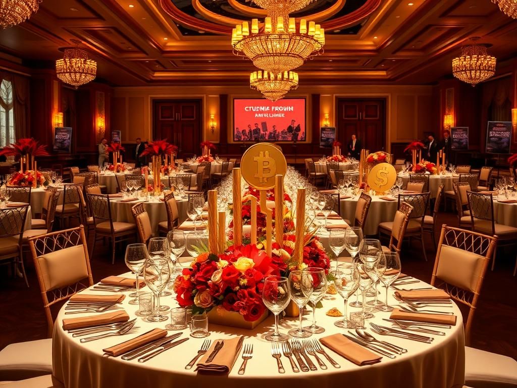 Flick International Lavish dinner setting with elegant table settings for crypto investors