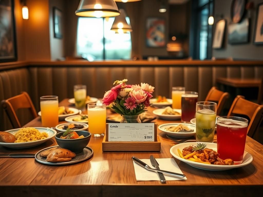 Flick International Cozy restaurant table set for a meal with colorful dishes and drinks