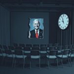 Flick International Dimly lit room with empty chairs symbolizing a neglected debate stage