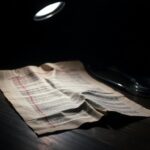 Flick International Worn-out medical report on a dark table with red markings