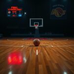 Flick International Empty basketball court illuminating the tension of the Knicks vs. Pacers game.