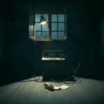 Flick International A dimly-lit room featuring a lie detector machine surrounded by shadows and tension