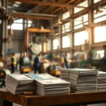 Flick International A bustling factory interior with machinery and tools, symbolizing productivity and hard work.